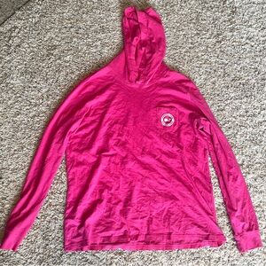 Vineyard Vines - Women’s Pink Logo Hooded Shirt (L)